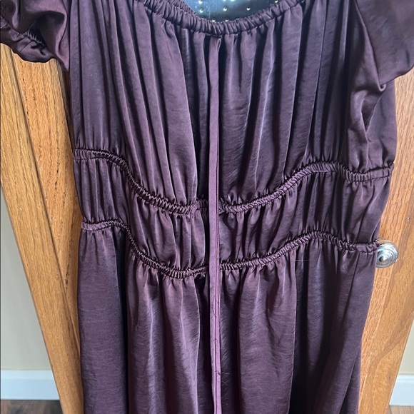 S Dillards modest Midi Dress bridgerton renfaire homecoming deep purple - Picture 3 of 6